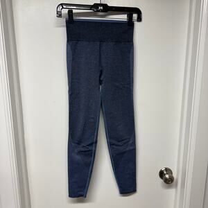 Victorias Secret Pink Blue Color Block Seamless Leggings Yoga Pants Size XS